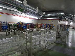 Booster installation in the area of the linac to booster transfer line