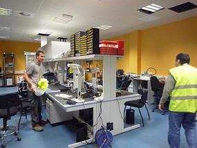 The electronic lab is almost put back into place
