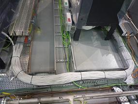 Installed network cables in the service area